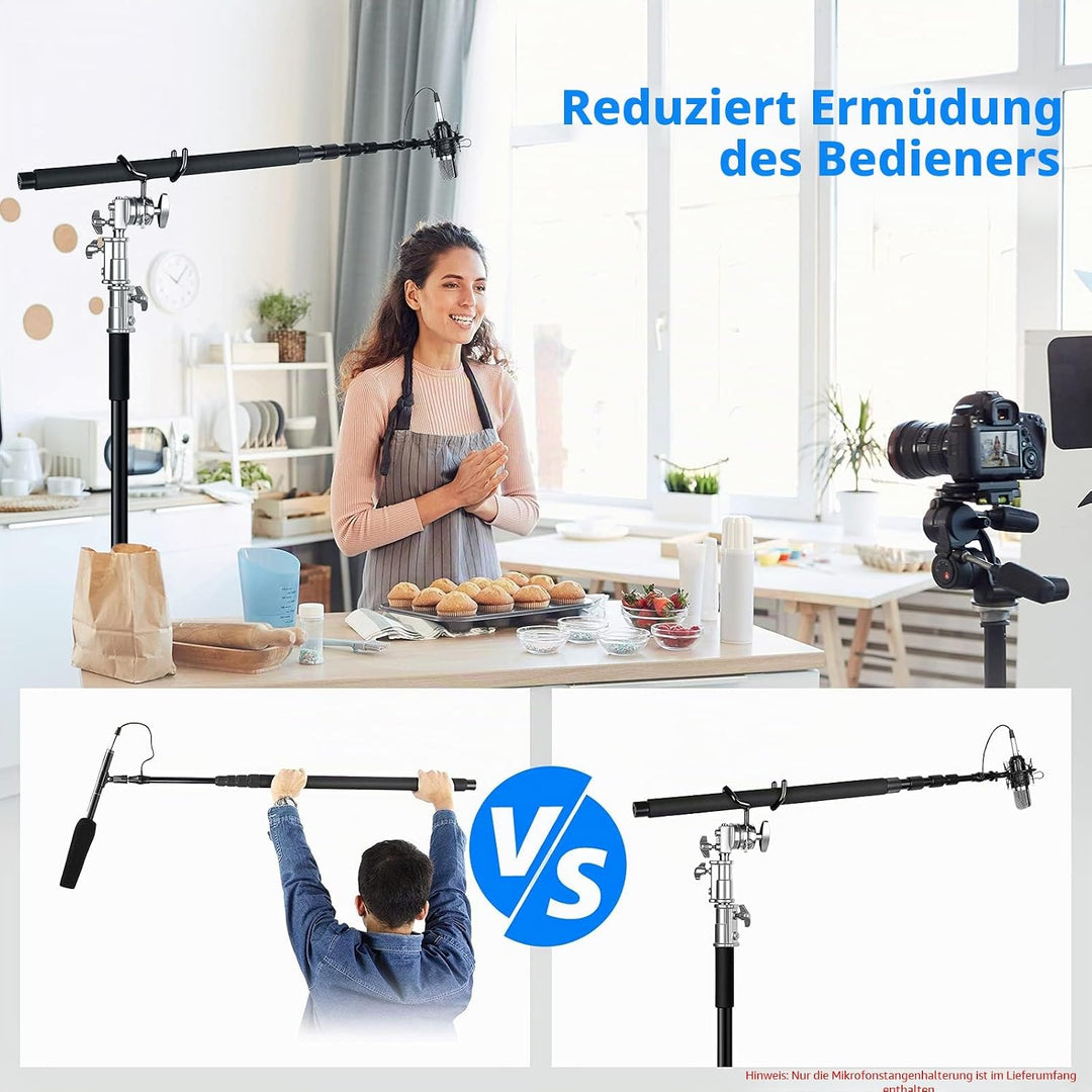 NEEWER Metall Mikrofonarmhalterung für C Stative und Mikrofonständer, schwarz CM-NA-1(Schwarz), CM-N