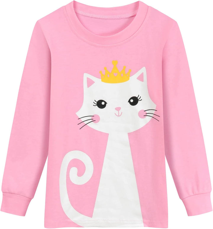 EULLA Kinder Schlafanzüge Mädchen Langarm Winter Pyjama Set Baumwolle Meerjungfrau Einhorn Prinzessi