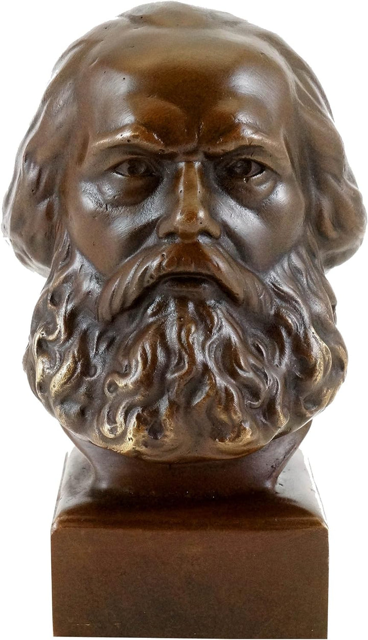 Kunst & Ambiente - Bronzefigur/Bronzekopf - Karl Marx Büste - Figur - signiert - Bronze Büste - Skul