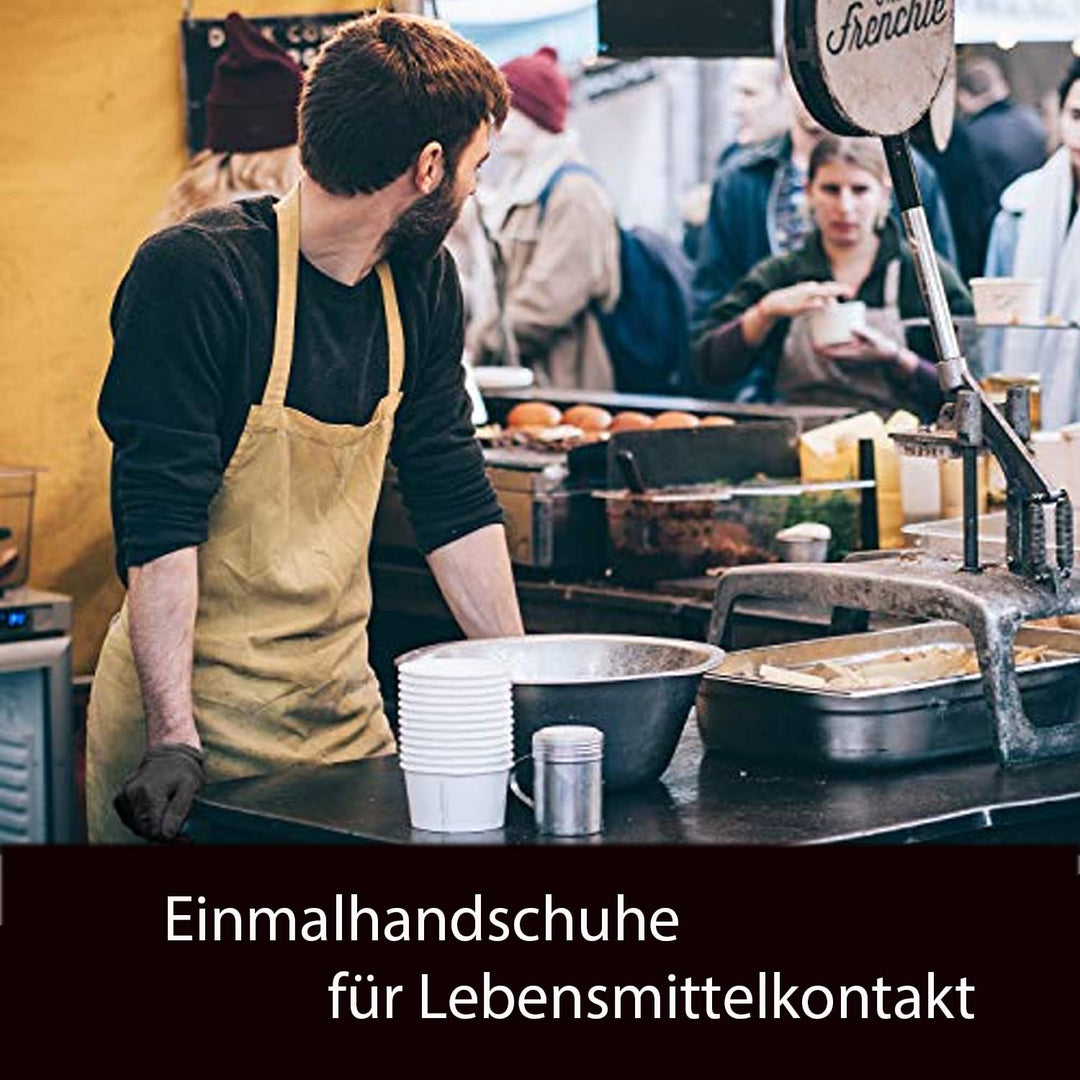 200 Stck - Einweghandschuhe von GUARD 5 - Schwarze Nitril-Handschuhe puderfreie Tätowierhandschuhe K