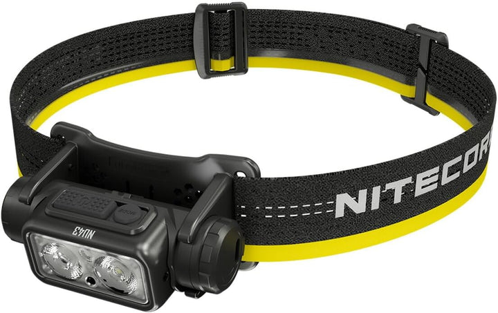 Nitecore Stirnlampe NU43, leicht, USB-C-aufladbare LED Kopflampe, 1400 Lumen, 130 m Leuchtweite, Rot
