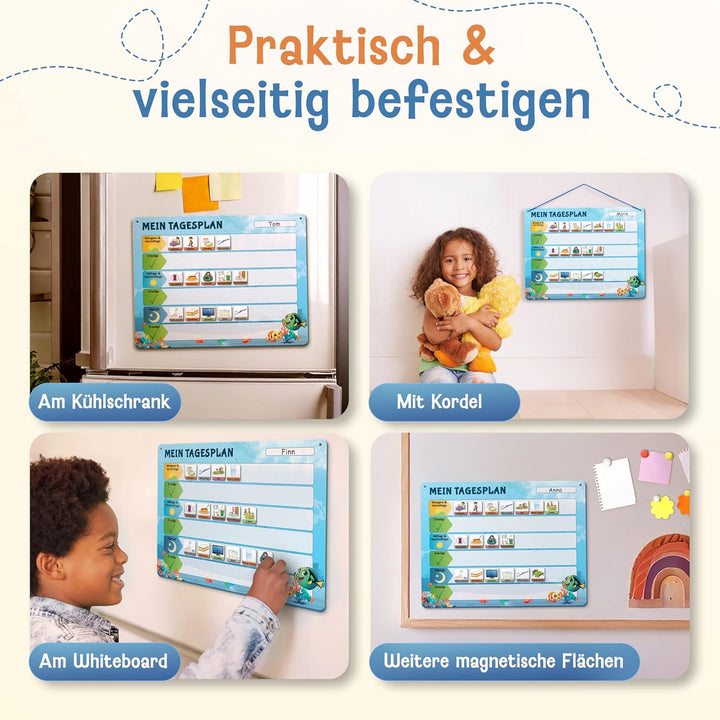 LIKARTO Routine Planer Kinder – [DAS ORIGINAL] – Montessori Aufgabenplaner & Magnettafel – individue
