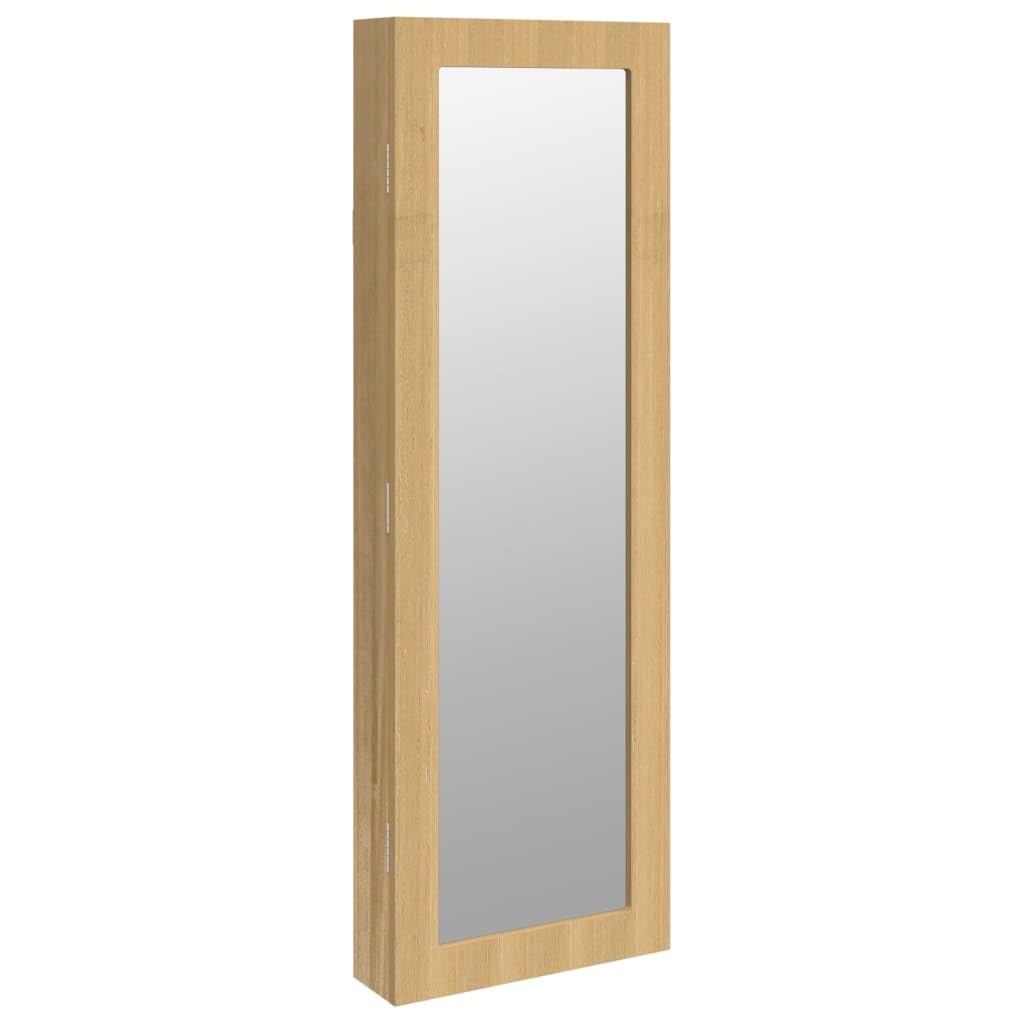 vidaXL Schmuckschrank mit Spiegel Wandmontage, Spiegelschrank mit Haken Bügeln Ablagen, Wandschrank