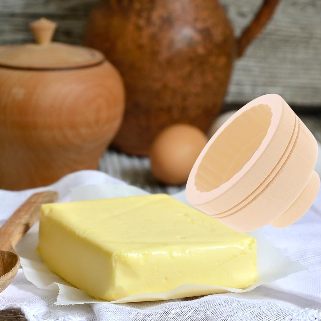 2X HOFMEISTER® Butterform, für 250 g Butter, 11 cm, Kuh, handgeschnitzt in Deutschland, Butter-Form