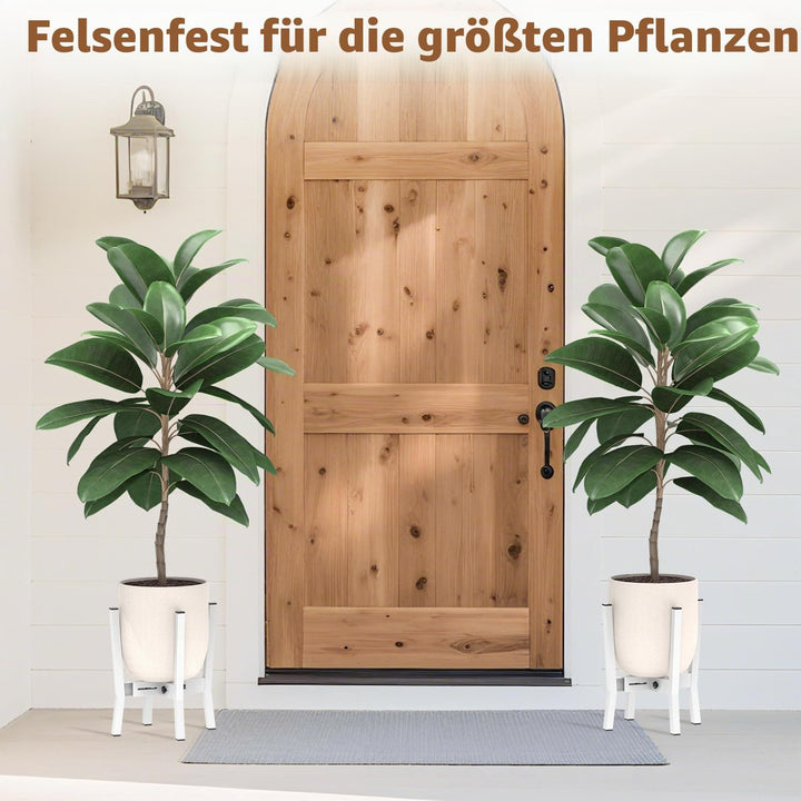 VASZOLA Weiss Verstellbarer Pflanzenständer für Einzelne Grosse Pflanzgefässe im Innen und Aussenber