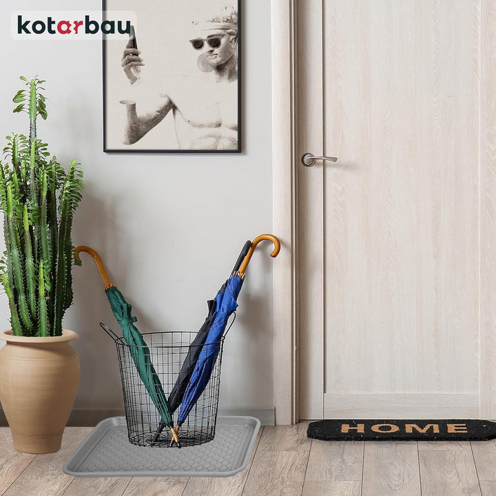 KOTARBAU® 2er Set Schuhabtropfschale 38x50cm Abtropfmatte Schuhe Grau Schuhmatte Abtropfmatte Kunsts