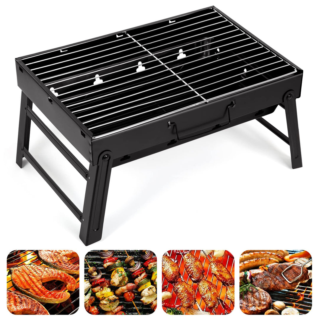 AGM Holzkohlegrill Picknickgrill Edelstahl Kleiner Grill Portable Campinggrill Abnehmbare BBQ Grills