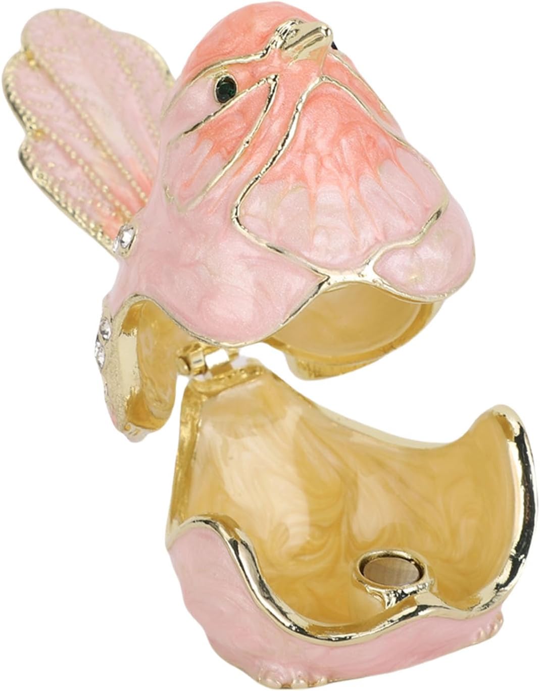 Schmuckkästchen in Vogelform, Handbemalte Emaille-Schmuckaufbewahrungsbox mit Kristallen, Dekorative