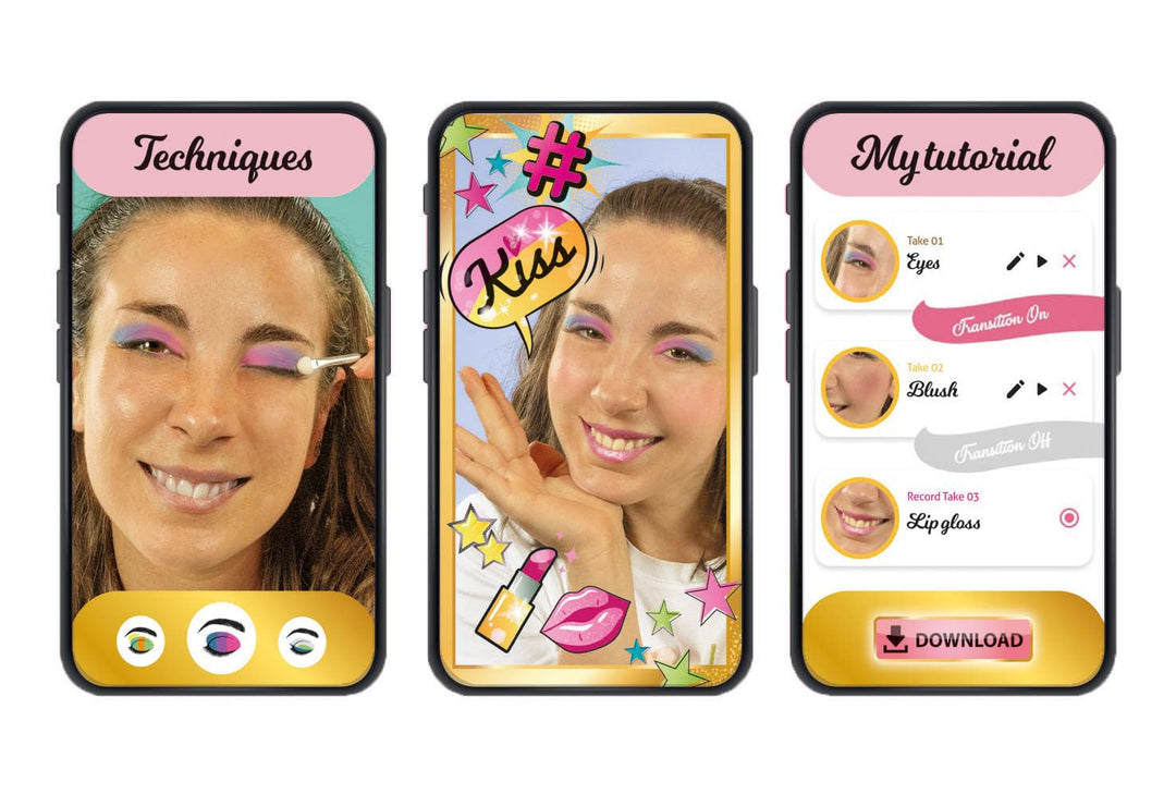 Clementoni Crazy Chic Make-up Artist - Schminkkasten, buntes Make-up Set mit glitzerndem Lidschatten