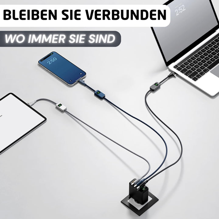 Xoopar Mehrfach-USB-Kabel 3-in-1 Schnellladegerät 100W Kompatibel Mit Allen Smartphones, Universelle