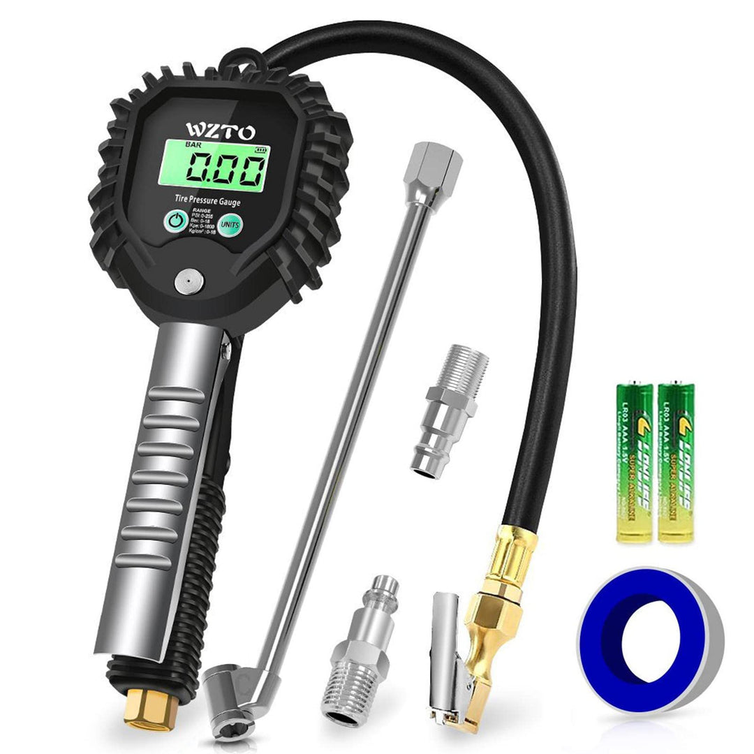 WZTO Digital Reifendruckprüfer und reifenfüller, Geeicht luftdruckprüfer 255 PSI Hohe Präzision Reif
