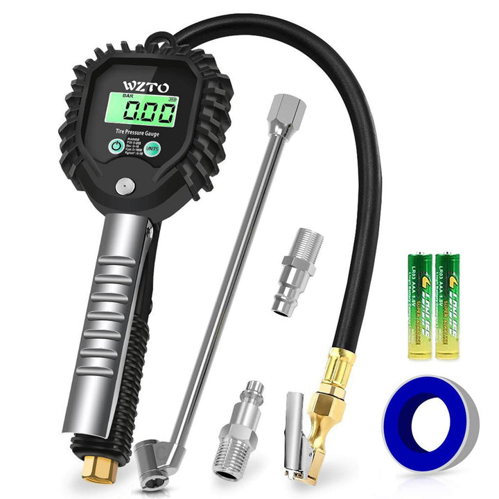 WZTO Digital Reifendruckprüfer und reifenfüller, Geeicht luftdruckprüfer 255 PSI Hohe Präzision Reif