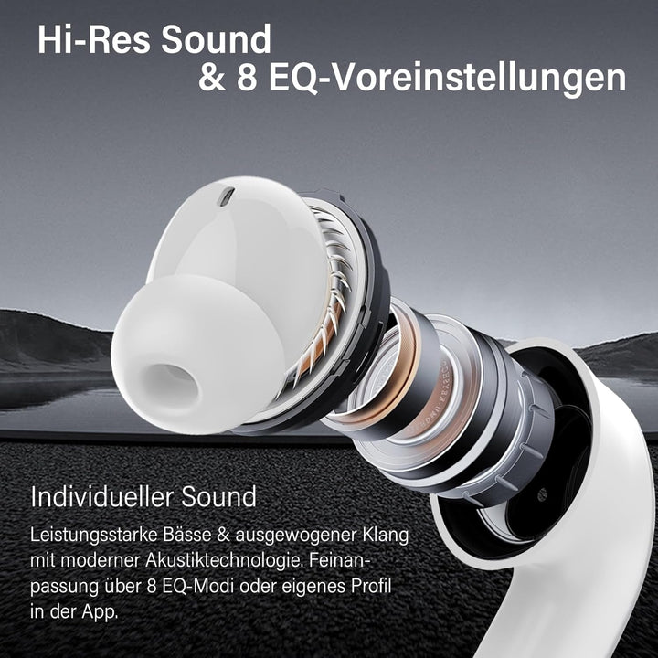 Bluetooth Kopfhörer mit Hybride Aktive Geräuschunterdrückung, In Ear Kopfhörer Kabellos Bluetooth 5.