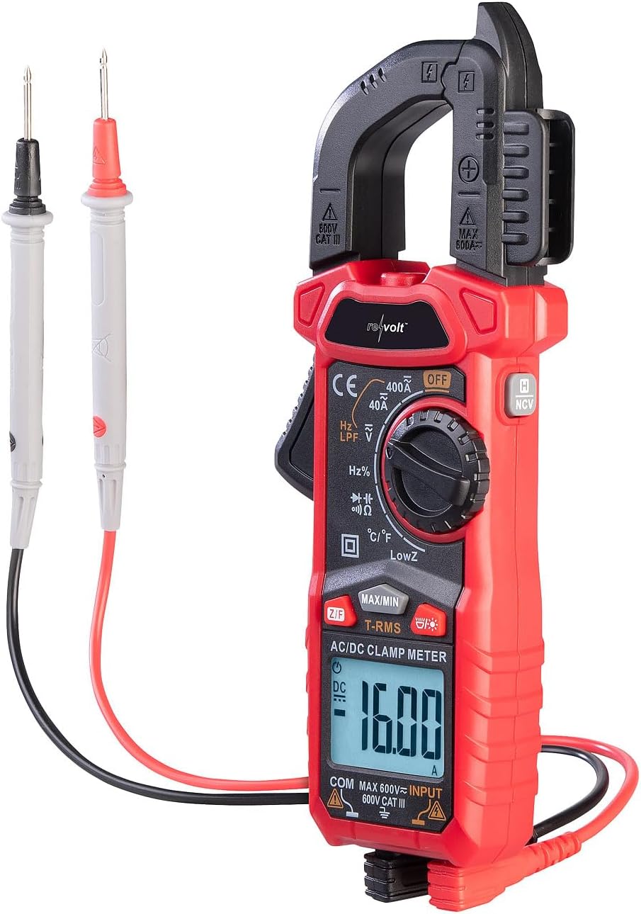 revolt Multimeter: Strommesszange AC & DC, Strom, Spannung bis 600 Volt, True RMS-4000 (Zangenampere