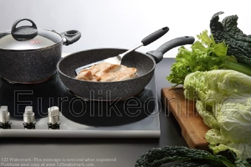 ACCADEMIA MUGNANO KOCHTOPF mit 2 GRIFFEN, AUS STEIN, ALUMINIUM, ANTIHAFTBESCHICHTET, 28 cm, 100 %HER