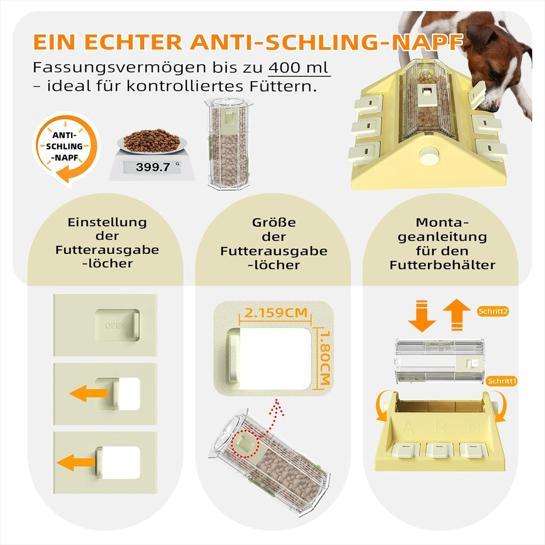 KADTC 2-in-1-Puzzlespielzeug zum Rollen (pfotenaktiviert, 0,4kg Kapazität), Verstellbarer Anti-Schli