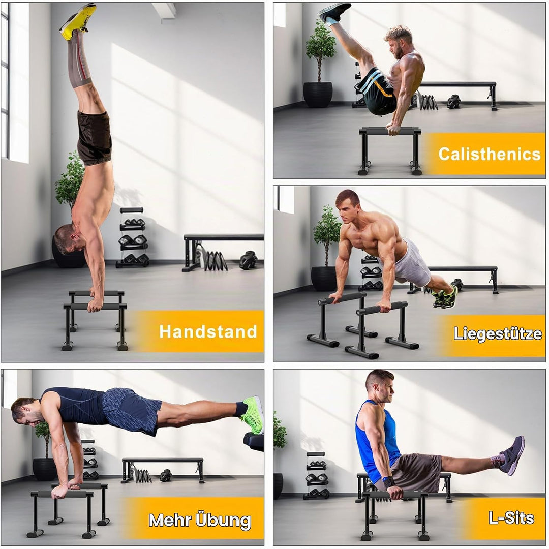 Kipika Parallettes Bars, Push-Up-Bars und Dip-Bar mit komfortablen, dicken Griffen, wackelfreie Fitn