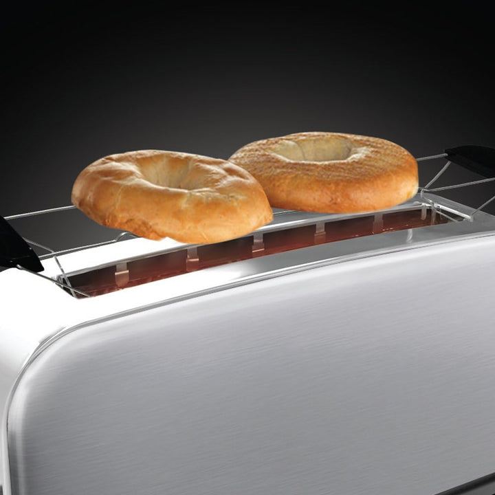 Russell Hobbs Toaster [Langschlitz für 2 Scheiben / 1 breite Brotscheibe] Adventure Edelstahl (extra