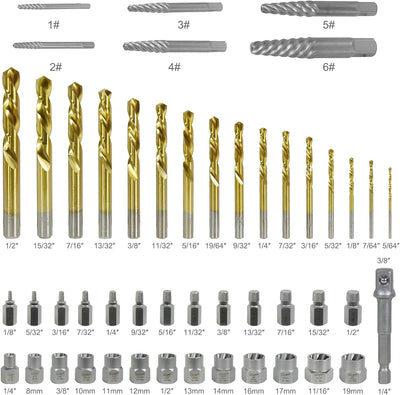 CCLIFE 49tlg 3/8" Cr-Mo Spezial Steckschlüssel Einsatz Linksausdreher Schraubenausdreher Nuss Steckn