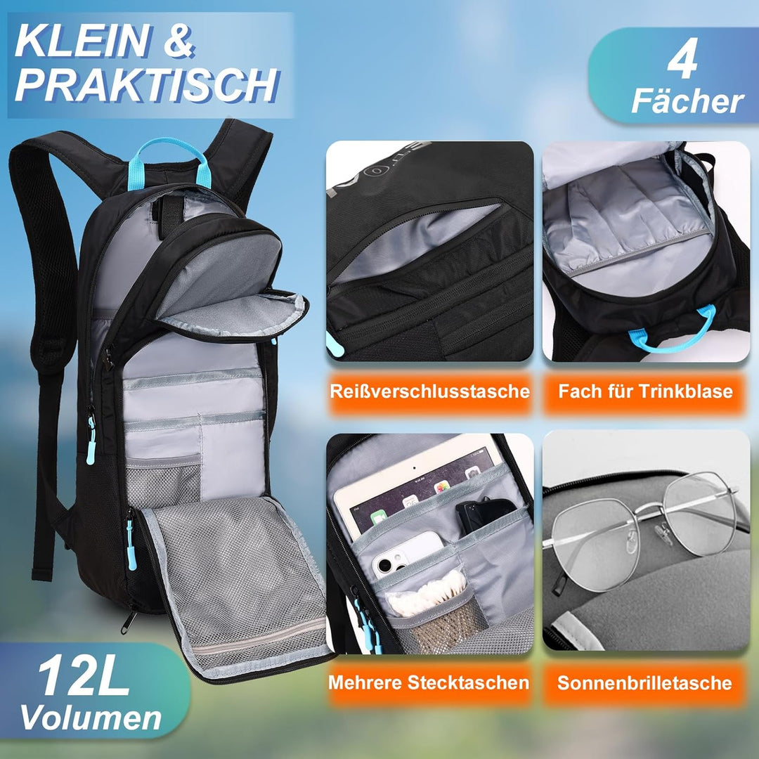 Local Lion Fahrradrucksack Wasserdicht, Wanderrucksack Damen Klein, Skirucksack mit Regenschutz, Tri