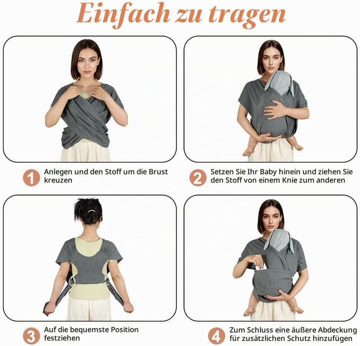 AUYAO Tragetuch Baby Neugeborene Babytrage Kleinkind Baby-Tragehilfe | Einfach Anzuziehen Mütter Vät