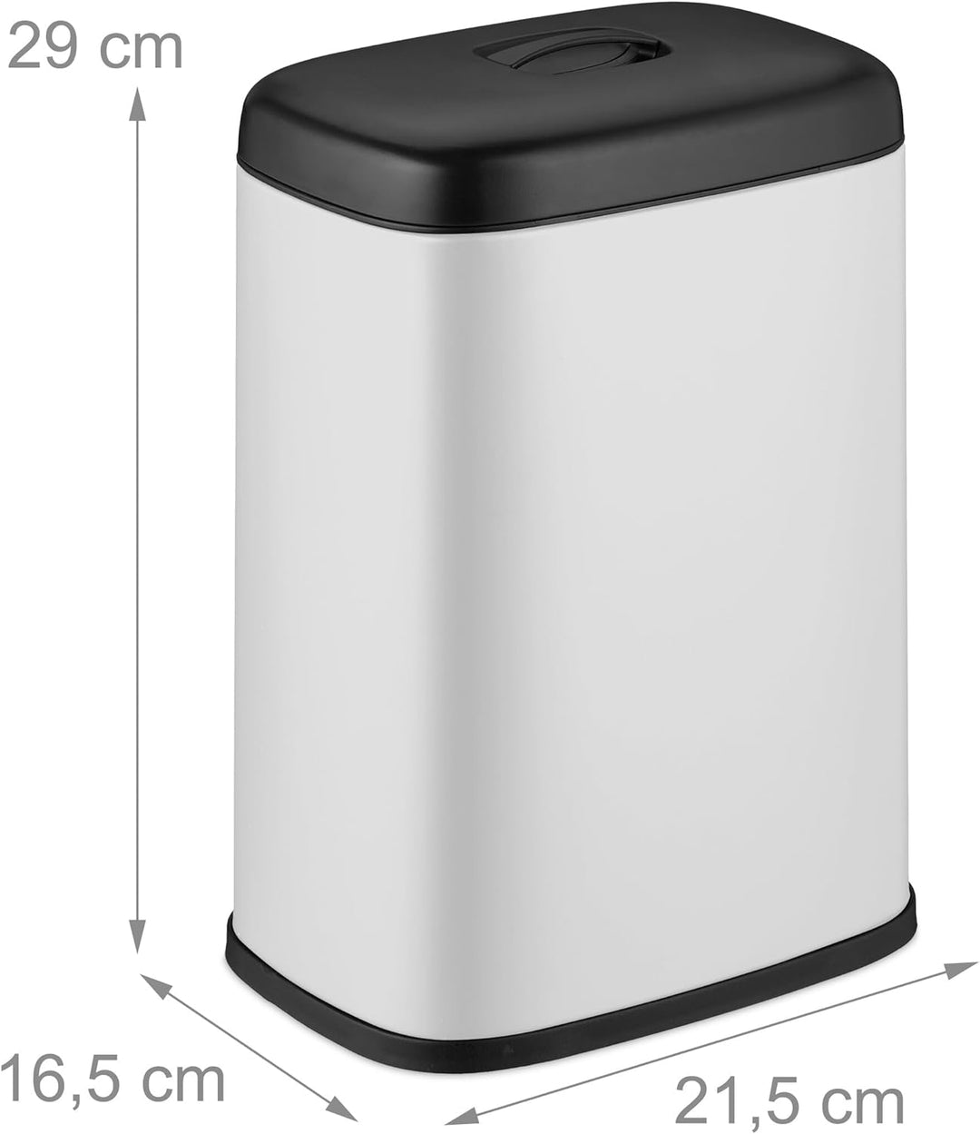 Relaxdays Mülleimer Wandmontage, 5 Liter, Einhängen oder Kleben, Inneneimer, Küchenabfalleimer, Badm