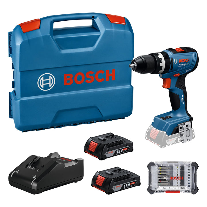 Bosch Professional 18V System Akku-Bohrschrauber GSB 18V-65 (bürstenloser Motor, Kopflänge 175, inkl