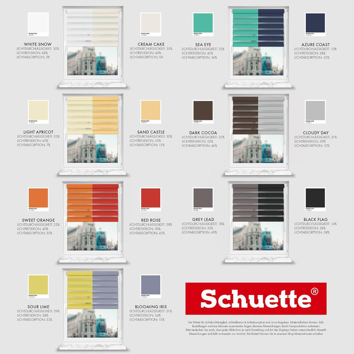 Schuette® Rollo ohne Bohren & mit Bohren 2in1 ● Tag & Nacht Doppelrollo Kollektion: Dark Cocoa (Brau