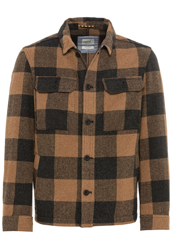 camel active Herren Indoorjacke aus einer Wollmischung 56 Grau-rost, 56 Grau-rost