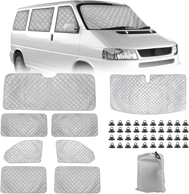 Sonnenschutz Auto Frontscheibe Ersatz für VW T4 LWB, 8PCS Sonnenschutz Windschutzscheiben Schutz Set