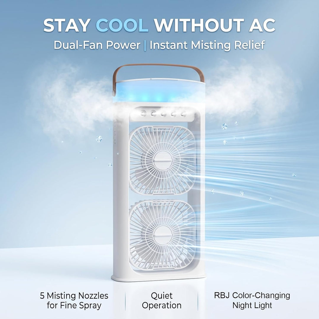 Klimaanlage Ventilator, 4 in 1 Tragbare Klimaanlage Luftkühler Ventilator mit Wassernebel Spray, 3 G