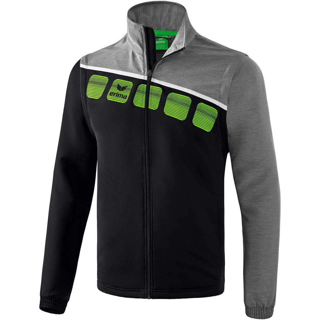 Erima Herren Jacke mit abnehmbaren Ärmeln 5-C S schwarz/grau melange/weiss, S schwarz/grau melange/w
