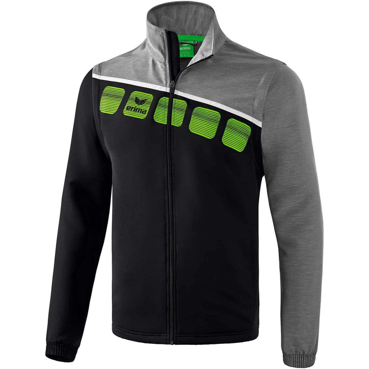 Erima Herren Jacke mit abnehmbaren Ärmeln 5-C S schwarz/grau melange/weiss, S schwarz/grau melange/w