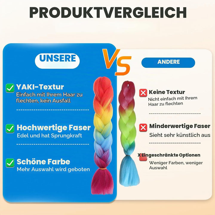 EMMOR Jumbo Flechthaarverlängerungen, 24 Zoll, hochtemperaturbeständige synthetische Fasern, 3 Stück