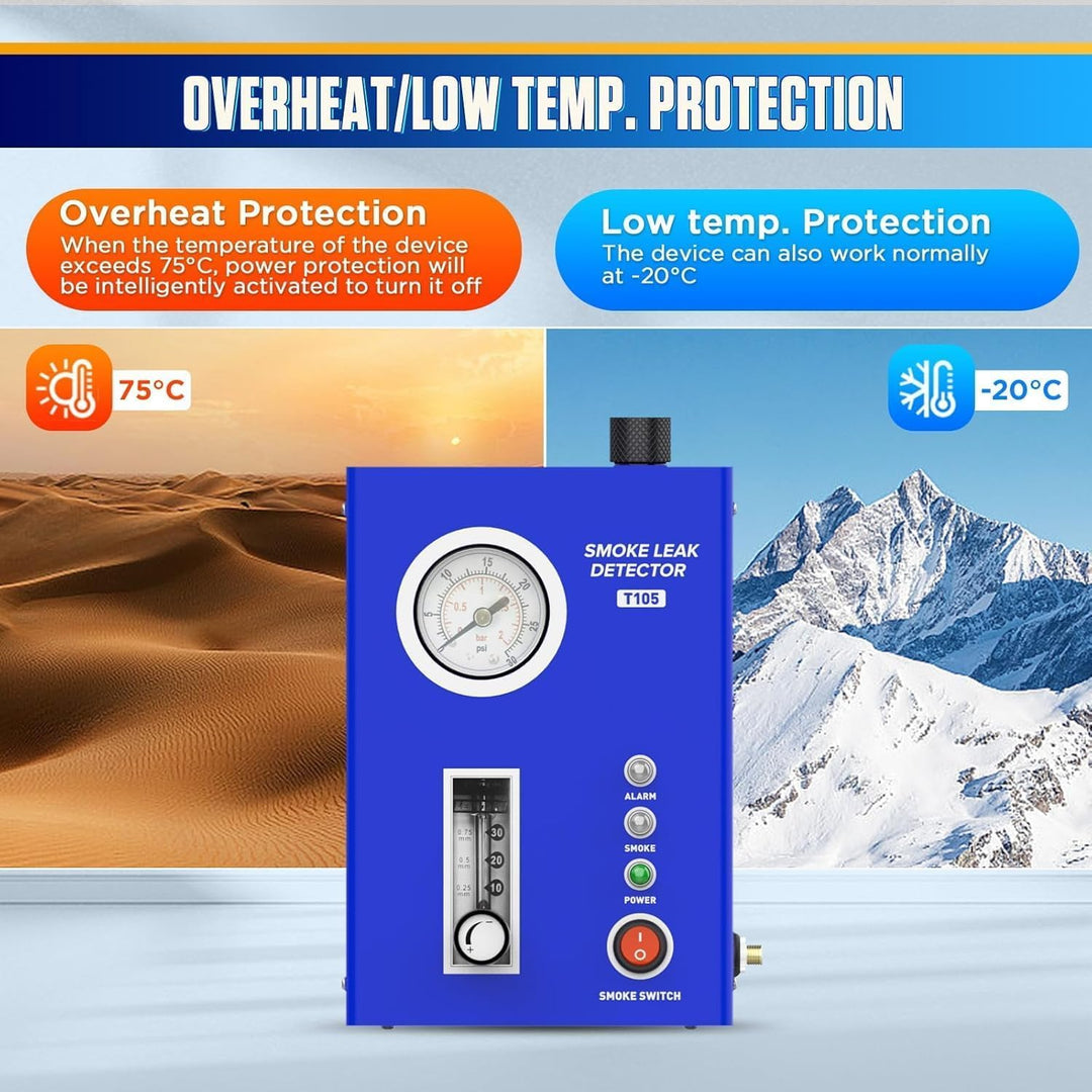 EVAP Rauchmaschine Nebelmaschine KFZ, Eingebaute Luftpumpe, Rauchlecksucher mit Manometer für alle D