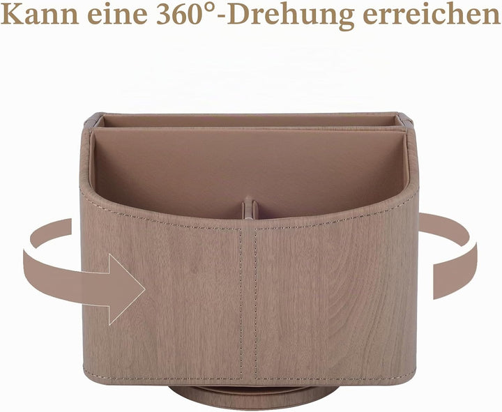 360-drehender Fernbedienungshalter, 5-Teile Nachttisch PU-Leder Multifunktionale Organizer Büro Schr