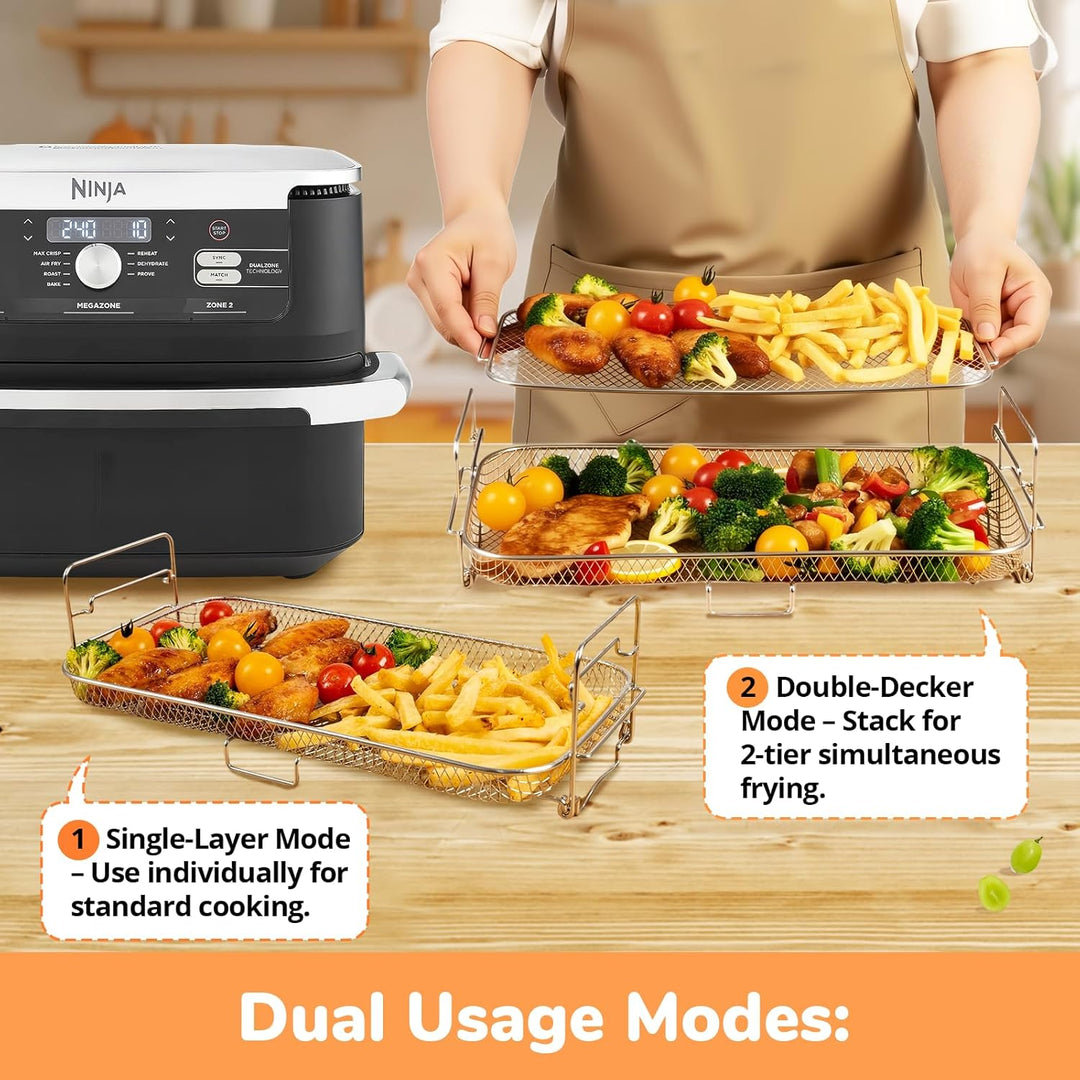 ENSINE Heissluftfritteuse Zubehör For Ninja AF500EU, Airfryer Gitter Kompatibel Mit COSORI Dual Blaz