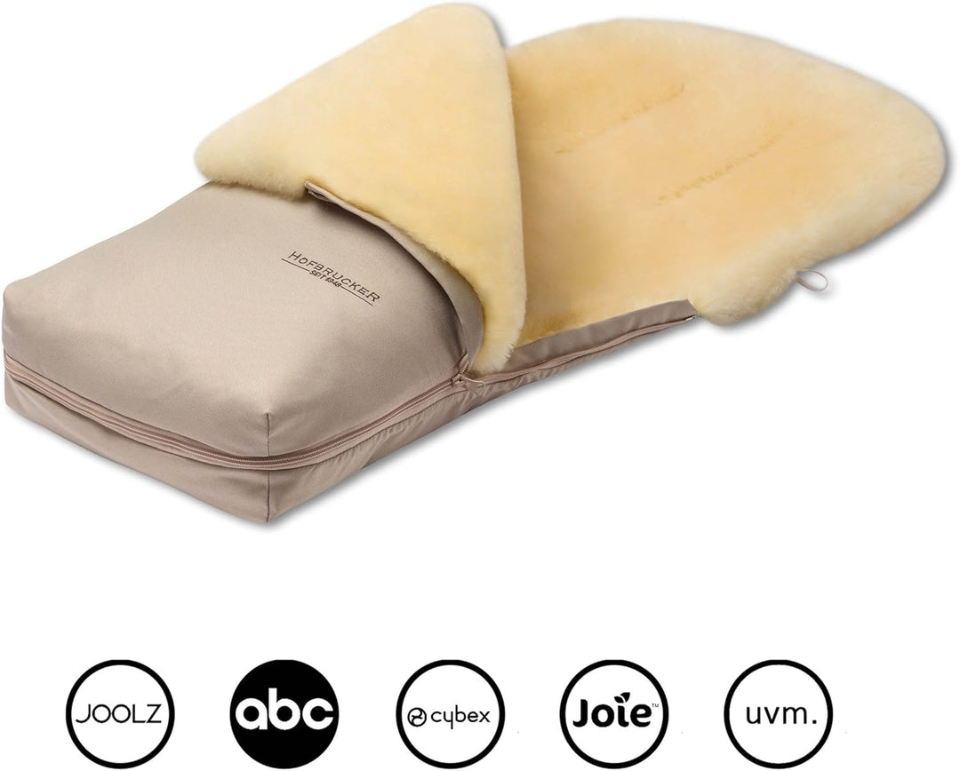 Hofbrucker Lammfell-Fusssack Putzi Kinderwagen, Buggy/Winterfusssack wind- & wasserabweisend/Warmer
