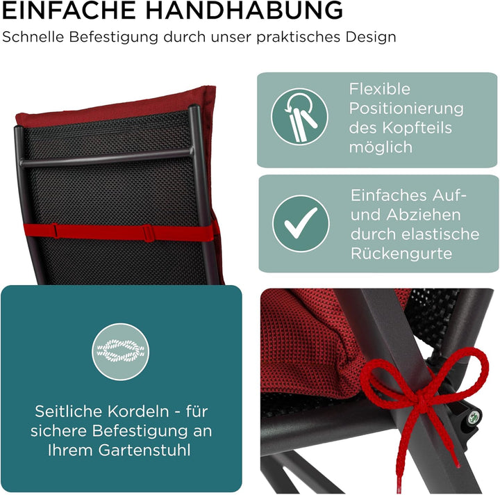 gardisun Gartenstuhlauflagen Hochlehner mit Kopfteil I Extra Dicke Sitzauflagen I Made in Europe I I