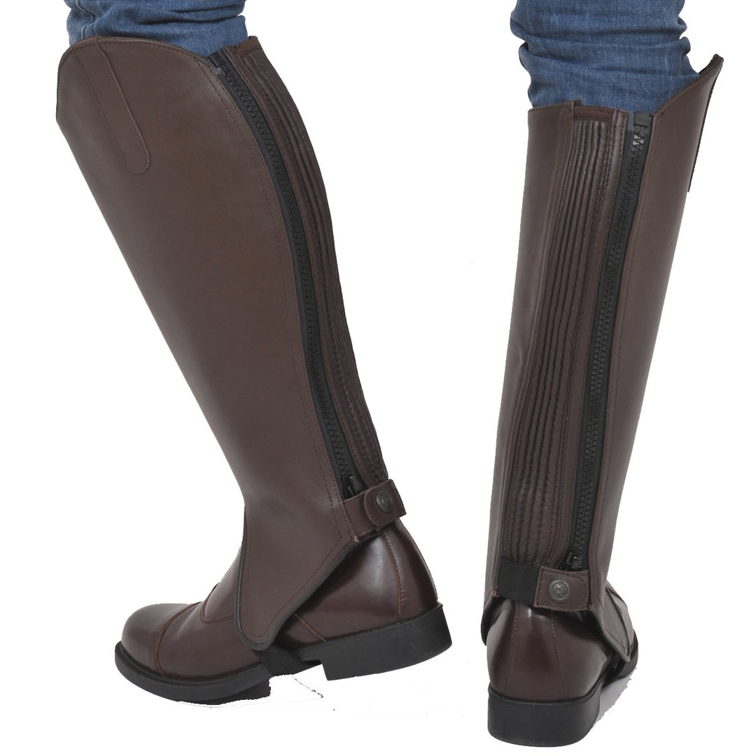 Erwachsene Reiterchaps Leder Premium Rindsleder mit Amara Gefüttert Chaps - Gaiter XS schokoladenbra