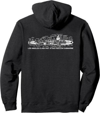 USS Miami SSN-755 U-Boot-Blaupause Infografik Pullover Hoodie