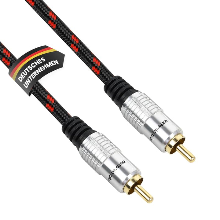 audio pirates Cinch Kabel 1x RCA Stecker auf 1x RCA Stecker, Audio-Kabel | Audiokabel mit Ummantelun