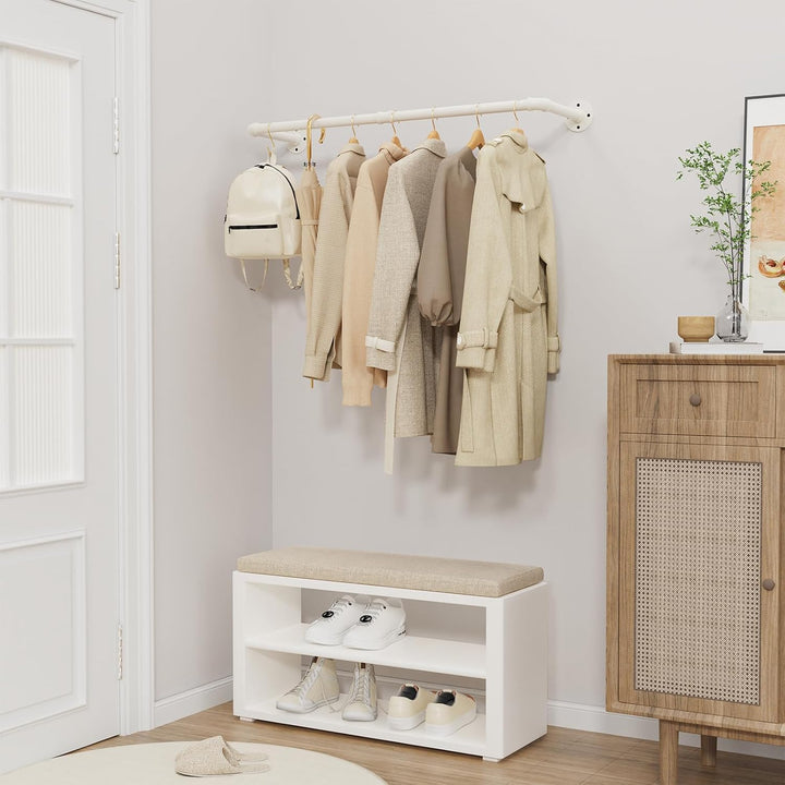 Yawinhe Kleiderstangen für die Wand, 94cm industrieller Rohr-Kleiderständer zur Wandmontage, Platzsp