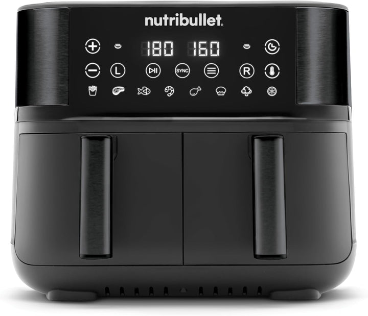 nutribullet Doppelschubladen-Luftfritteuse 8L mit grosser Auswahl an Kochmodi, digitaler LED-Touchsc