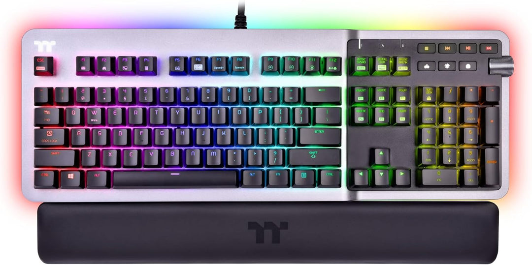 Thermaltake Argent K5 MX Speed Silver Mechanische Gaming-Tastatur RGB Cherry MX Speed Silver Switch