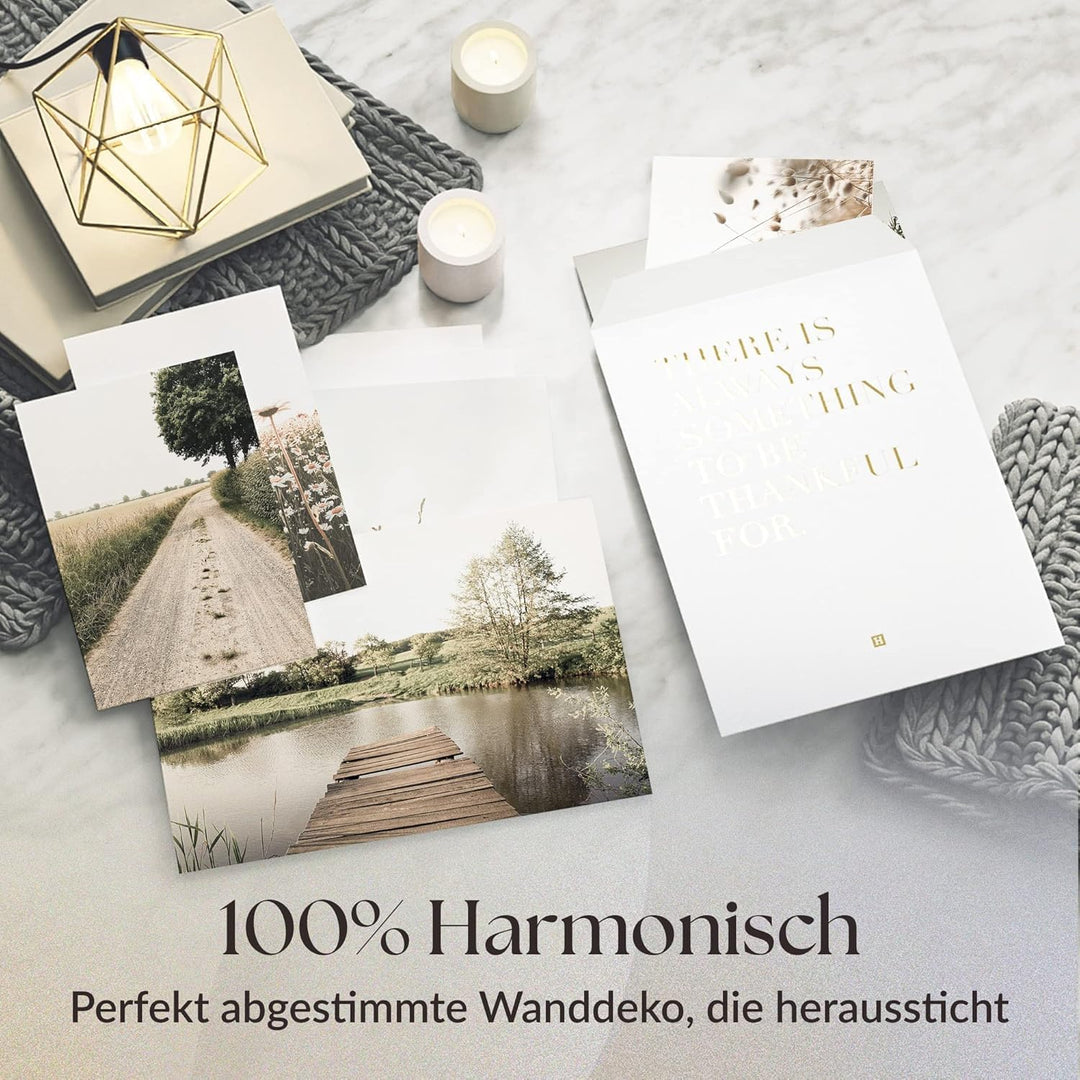 Heimlich® Premium Poster Set OHNE Bilderrahmen | 4 x DIN A3 & 4 x DIN A4 - ca. 30x42 & 21x30 | Stilv