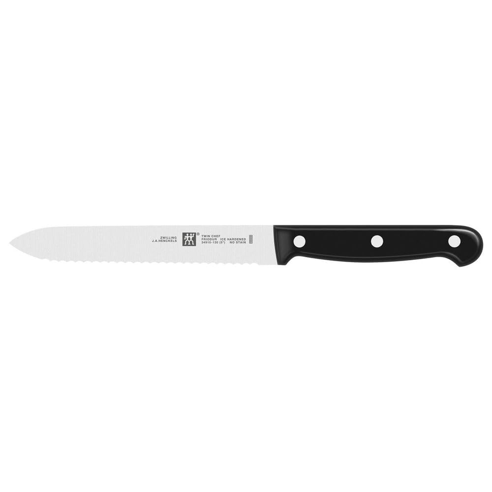 ZWILLING Twin Chef Universalmesser, Klingenlänge: 13 cm, Klingenblatt mit Wellenschliff, Rostfreier