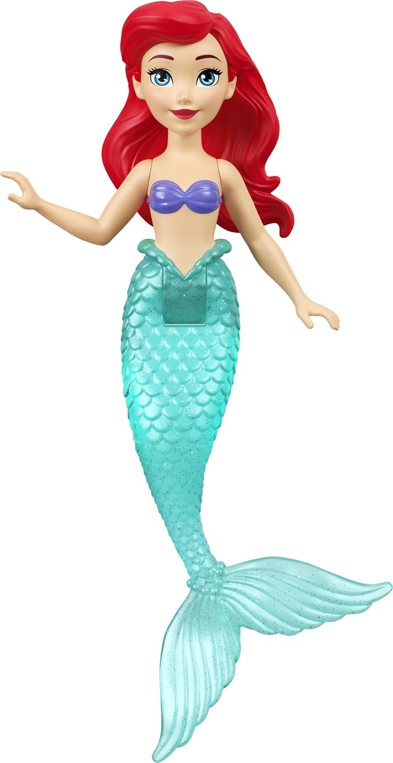 Mattel Disney Prinzessin-Spielzeug, kleine Puppen im 4er-Set mit Meerjungfrau Arielle, Prinz Erik, U