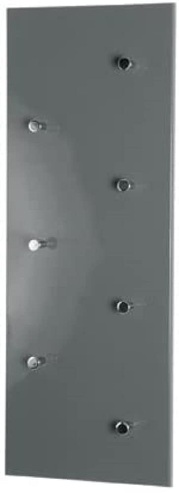 HAKU Möbel Wandgarderobe, MDF, grau-chrom, B 80 x T 6 x H 30 cm, Grau-chrom