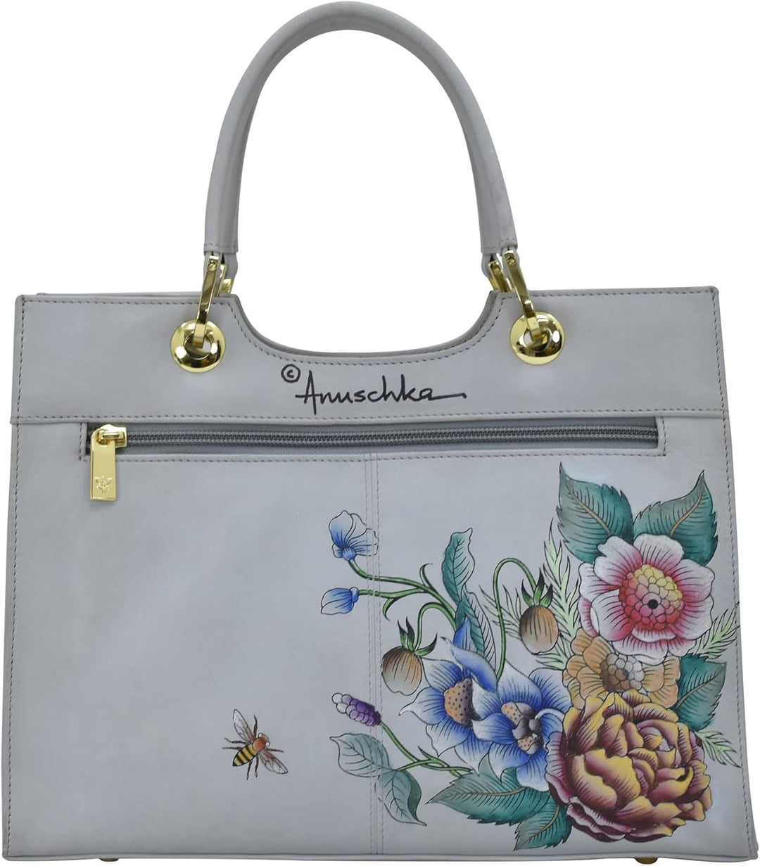 Anuschka Handbemalte Satchel Tasche aus Echtleder Floral Charm, Floral Charm